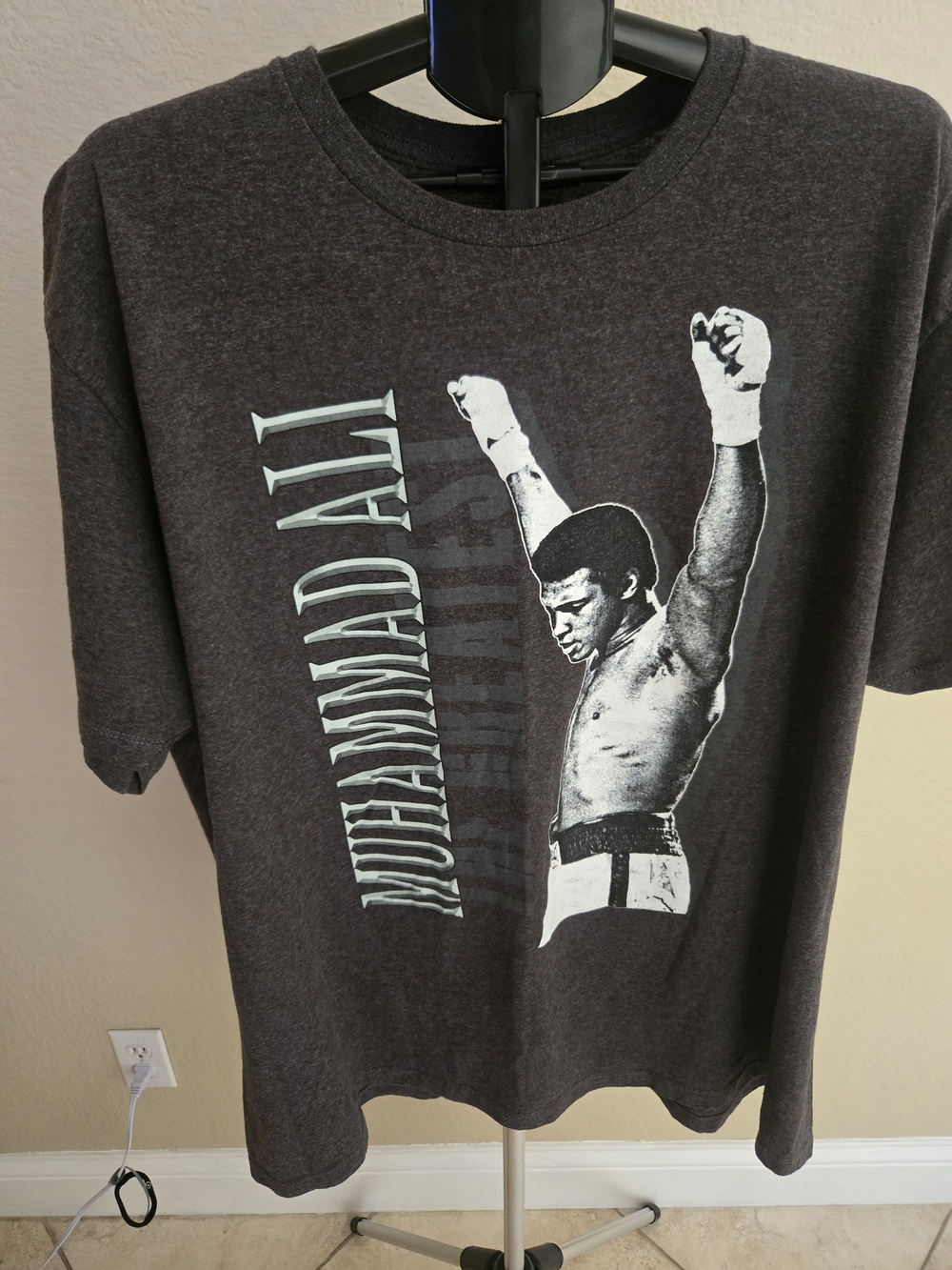 Men's Short-Sleeve Graphic Tee - Charcoal Muhammad Ali Print